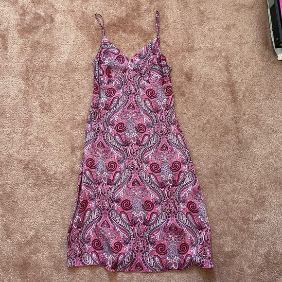Women's slip dress pink fuchsia paisley French style fashion size 2 - Picture 1 of 9